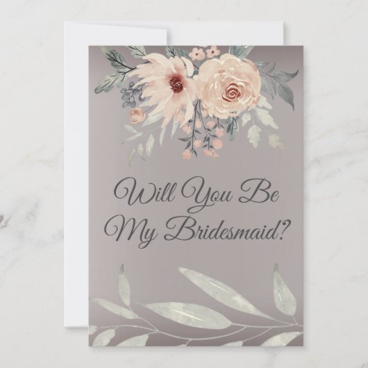 Elegant Silver Floral zal je mijn Bridesmaid zijn Kaart (Voorkant)