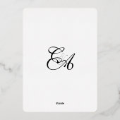 Elegant Silver Flourish Border Wedding Folie Uitnodiging (Achterkant)