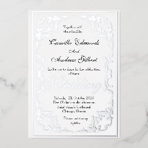 Elegant Silver  FLourish Border Wedding