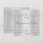 ELEGANT SILVER FLOWER VERLOVING KAART (Voorkant / Achterkant)