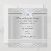 ELEGANT SILVER FLOWER VERLOVING KAART (Achterkant)