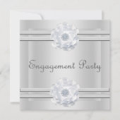 ELEGANT SILVER FLOWER VERLOVING KAART (Voorkant)