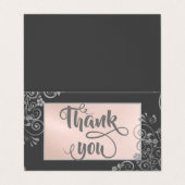 Elegant Silver Flowers Glittery Hartelijk dank Visitekaartje (Buitenkant ongevouwen)