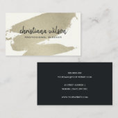 ELEGANT SILVER FOIL BLACK BRUSH STROKE CALLIGRAPHY VISITEKAARTJE (Voorkant / Achterkant)