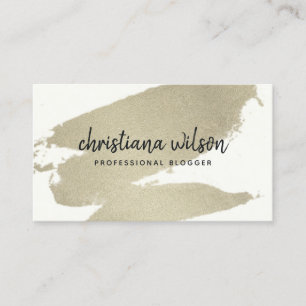 ELEGANT SILVER FOIL BLACK BRUSH STROKE CALLIGRAPHY VISITEKAARTJE