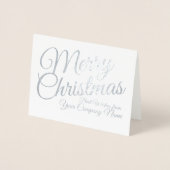 Elegant Silver Foil Business Holiday Kerstmis Folie Kaarten (Voorkant)