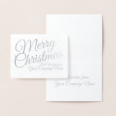 Elegant Silver Foil Business Holiday Kerstmis Folie Kaarten (Display)