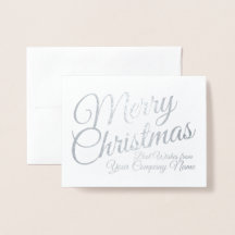 Elegant Silver Foil Business Holiday Kerstmis