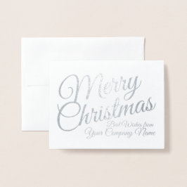 Elegant Silver Foil Business Holiday Kerstmis Folie Kaarten