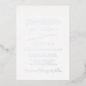Elegant Silver Foil Calligraphy Formal Wedding Folie Uitnodiging (Voorkant)