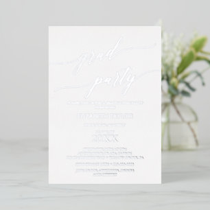 Elegant Silver Foil Calligraphy Gradusion Party Folie Uitnodiging