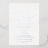 Elegant Silver Foil Calligraphy Gradusion Party Folie Uitnodiging (Voorkant)