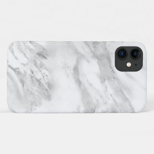 Elegant Silver Foil | Chic Marble Case-Mate iPhone Case (Achterkant (horizontaal))