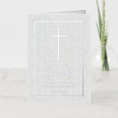 Elegant Silver Foil Cross Sympathie Folie Wenskaart (Voorkant)