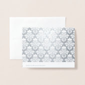 Elegant Silver Foil Damask Hartelijk dank voor uw Folie Kaarten (Met envelop)