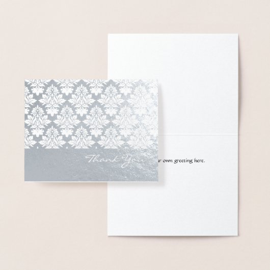 Elegant Silver Foil Damask Hartelijk dank voor uw Folie Kaarten (Display)