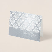 Elegant Silver Foil Damask Hartelijk dank voor uw Folie Kaarten (Voorkant)