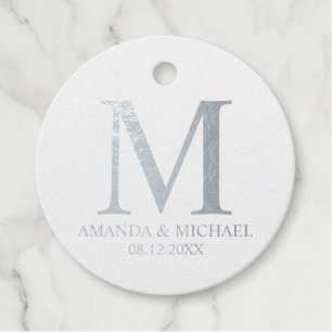 Elegant Silver Foil , gepersonaliseerd huwelijk Bedankjes Labels