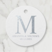 Elegant Silver Foil , gepersonaliseerd huwelijk Bedankjes Labels (Voorkant)