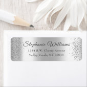 Elegant Silver Foil Glitter Sparkle Wedding Etiket (Insitu)