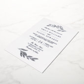 Elegant Silver Foil Leaf Modern Wedding Folie Uitnodiging (Gedraaid)