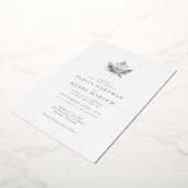Elegant Silver Foil Maple Leaf Fall Wedding Folie Uitnodiging (Gedraaid)