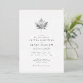 Elegant Silver Foil Maple Leaf Fall Wedding Folie Uitnodiging (Staand Voorkant)
