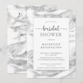 Elegant Silver Foil Marble Vrijgezellenfeest Kaart (Voorkant / Achterkant)