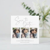 Elegant Silver Foil Marble Wedding Save the Date (Staand voorkant)
