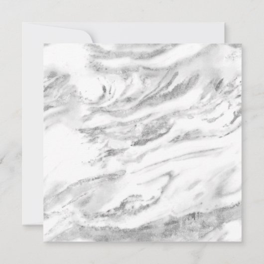 Elegant Silver Foil Marble Wedding Save the Date (Achterkant)