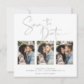Elegant Silver Foil Marble Wedding Save the Date (Voorkant)