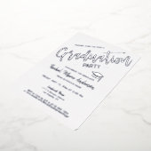 Elegant Silver Foil Modern Afstuderen Invite Folie Uitnodiging (Gedraaid)