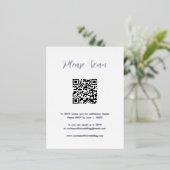 Elegant Silver Foil QR Code Wedding Enclosure Kaar Folie Uitnodiging Briefkaart (Staand Voorkant)