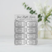 Elegant Silver Foil Raffle Tickets Briefkaart (Staand voorkant)
