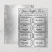 Elegant Silver Foil Raffle Tickets Briefkaart (Voorkant / Achterkant)