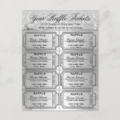 Elegant Silver Foil Raffle Tickets Briefkaart (Voorkant)