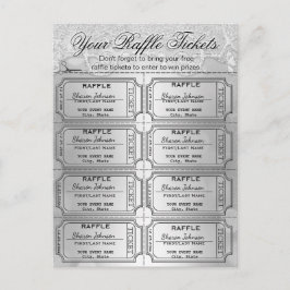 Elegant Silver Foil Raffle Tickets Briefkaart