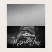 Elegant Silver Foil Script Foto Hartelijk dank Visitekaartje (Buitenkant ongevouwen)