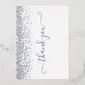 Elegant Silver Foil Script Hartelijk dank Folie Uitnodiging (Voorkant)