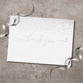 Elegant Silver Foil Script Hartelijk dank Folie Uitnodiging