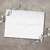 Elegant Silver Foil Script Hartelijk dank Folie Uitnodiging