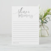 Elegant Silver Foil Share A Memory Kaart (Staand voorkant)