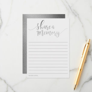 Elegant Silver Foil Share A Memory Kaart