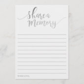 Elegant Silver Foil Share A Memory Kaart (Voorkant)