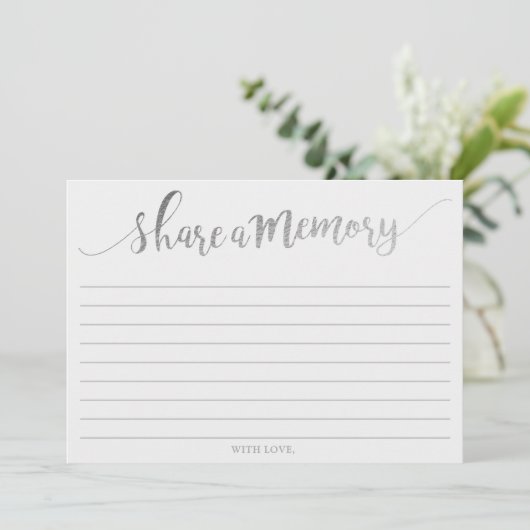 Elegant Silver Foil Share A Memory Kaart (Staand voorkant)