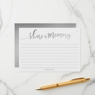 Elegant Silver Foil Share A Memory Kaart