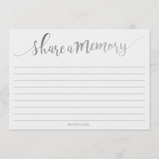 Elegant Silver Foil Share A Memory Kaart (Voorkant)