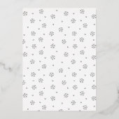 Elegant Silver Foil Snowflake Holiday Folie Uitnodiging (Achterkant)