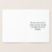 Elegant Silver Foil Sympathies Kaart (Binnen)