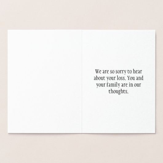 Elegant Silver Foil Sympathies Kaart (Binnen)